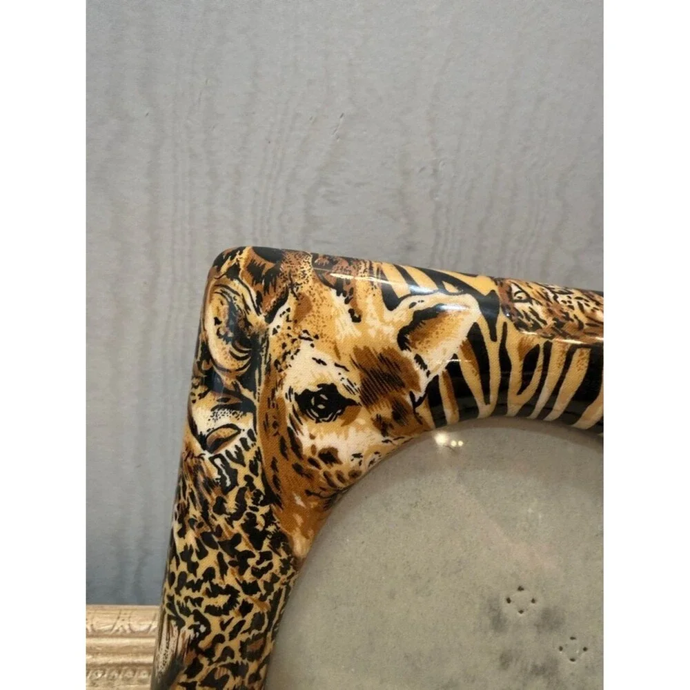 Vintage African Safari Animal Print Photo Picture Frame Giraffe Zebra